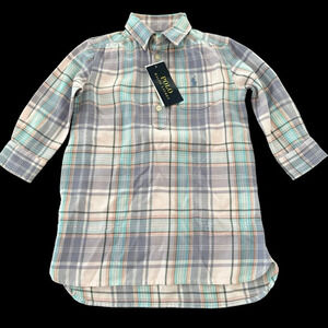NWT Polo Ralph Lauren Toddler‎ Girls 2/2T Plaid Popover Shirt Dress School New